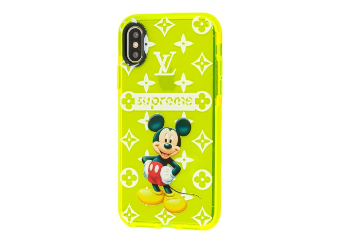 Чехол для iPhone Xs Max Neon print Микки Маус supreme