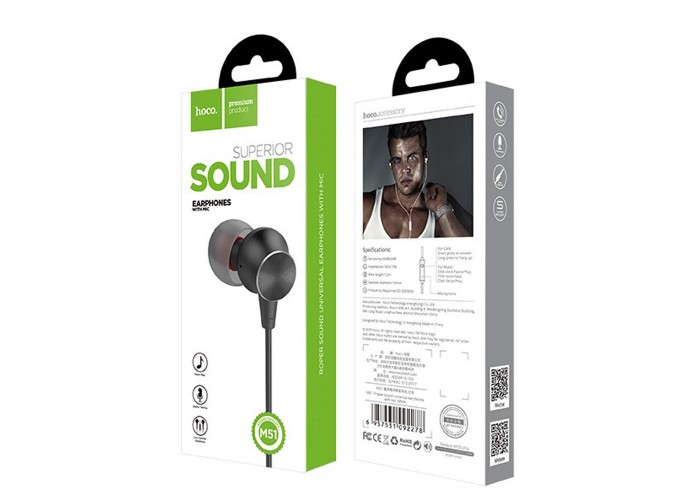 *Гарнитура Hoco M51 Proper Sound черный