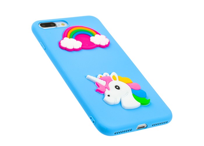 Чехол 3D для iPhone 7 Plus / 8 Plus Fairy tale единорог синий