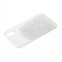 Чехол Diamond для iPhone X / Xs Hearts серебристый