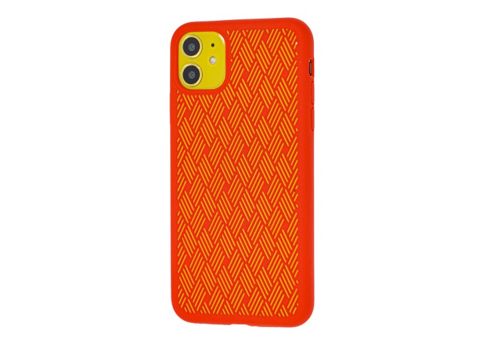 Чехол для iPhone 11 Silicone Weaving красный