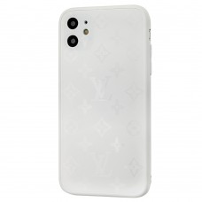 Чехол для iPhone 11 glass LV белый