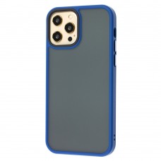 Чехол для iPhone 12 Pro Max Totu Shadow Matte Metal Buttons синий