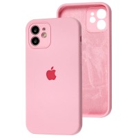Чехол для iPhone 12 Silicone Slim Full camera light pink