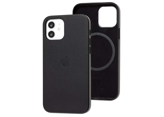 Чехол для iPhone 12 / 12 Pro Leather with MagSafe черный