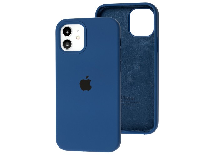 Чехол для iPhone 12 / 12 Pro Silicone Full синий / navy blue