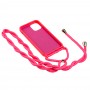 Чехол для iPhone 12 mini Wave Lanyard without logo bright pink