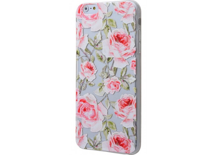 Чехол для iPhone 6 Plus матовый с принтом розовые розы