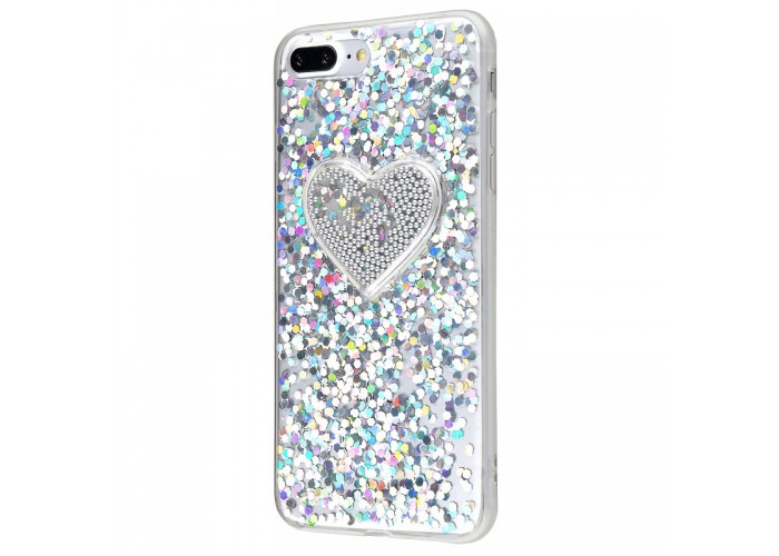 Чехол для iPhone 7 Plus / 8 Plus Diamond Hearts серый
