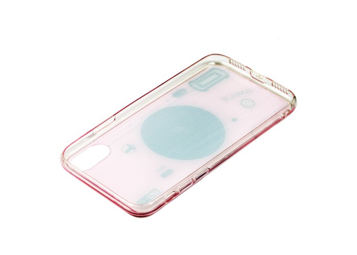Чехол для iPhone X Photo Popsocket розовый