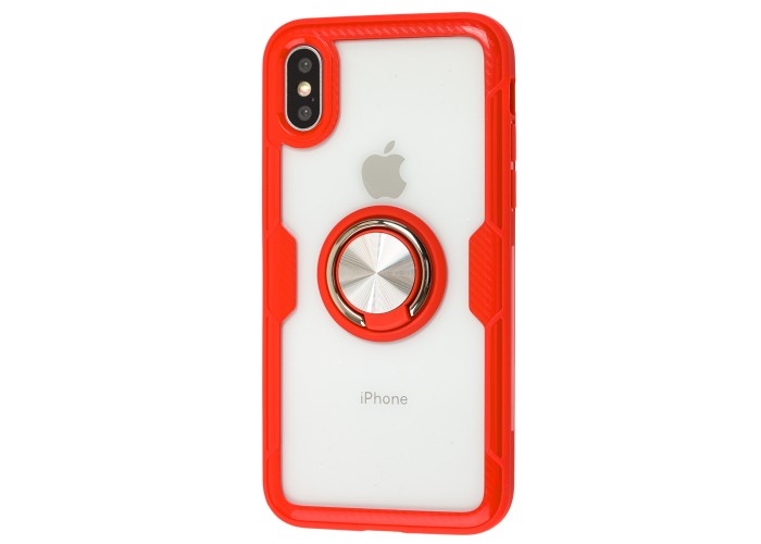 Чехол для iPhone X / Xs Deen CrystalRing с кольцом красный