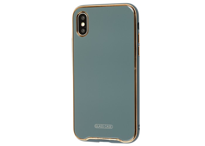 Чехол для iPhone X / Xs Glass Premium серый