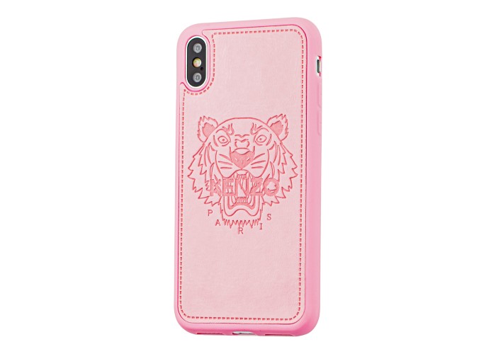 Чехол для iPhone X / Xs Kenzo leather розовый