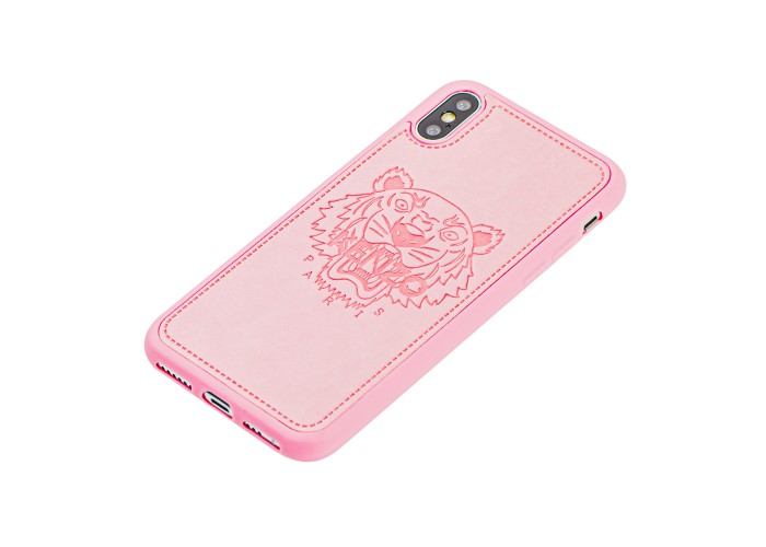 Чехол для iPhone X / Xs Kenzo leather розовый