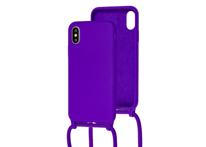 Чехол для iPhone X / Xs Lanyard without logo violet