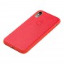 Чехол для iPhone X / Xs Leather cover красный