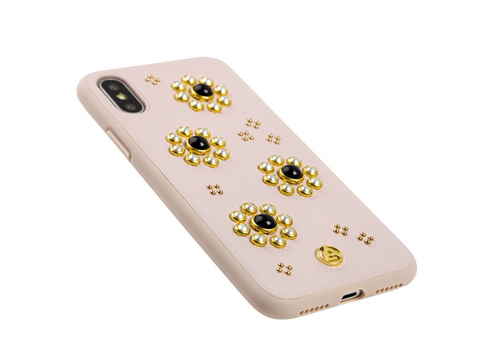 Чехол для iPhone X / Xs Luna Aristo жемчуг цветы розовый