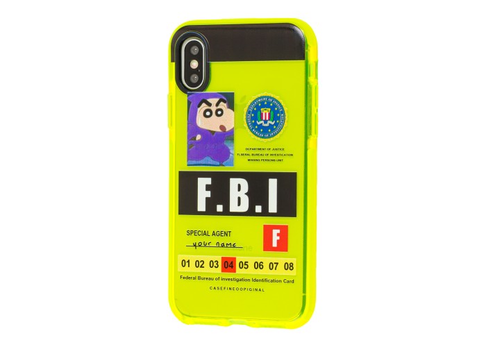 Чехол для iPhone X / Xs Neon print FBI