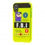 Чехол для iPhone X / Xs Neon print FBI