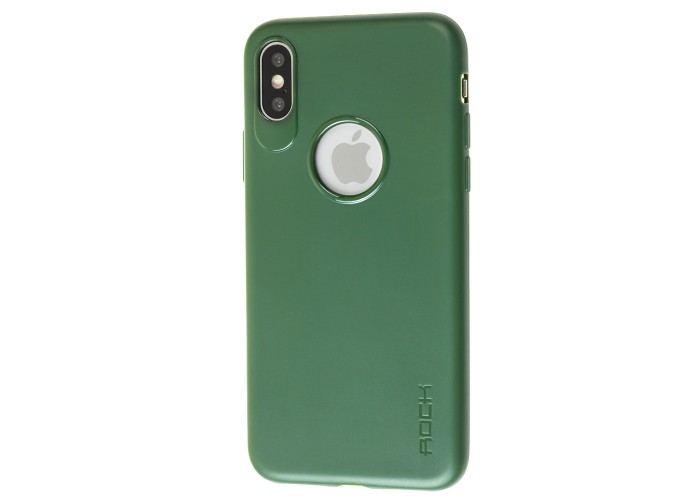Чехол для iPhone X / Xs Rock с Лого soft матовый зеленый