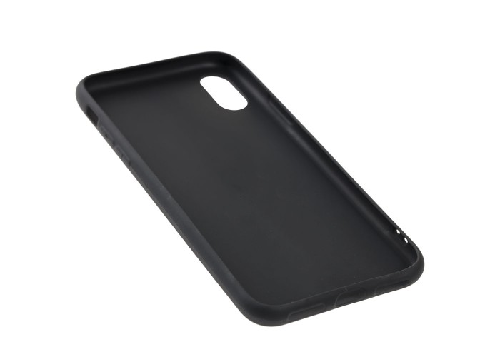 Чехол для iPhone X / Xs off-white leather черный