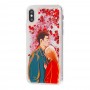 Чехол для iPhone X блестки вода 