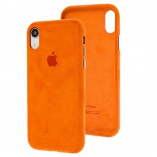 Чехол для iPhone Xr Alcantara 360 оранжевый