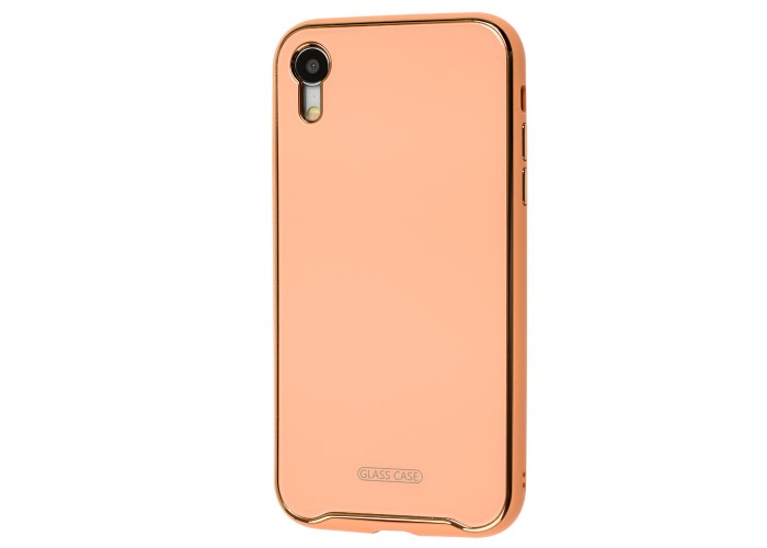 Чехол для iPhone Xr Glass Premium персиковый