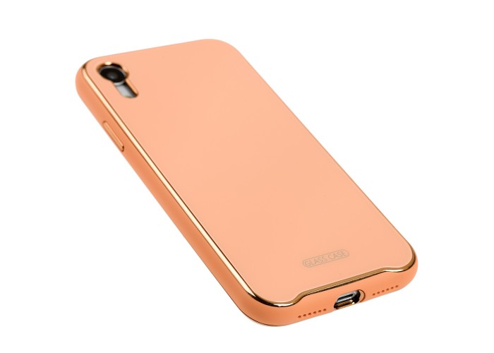 Чехол для iPhone Xr Glass Premium персиковый