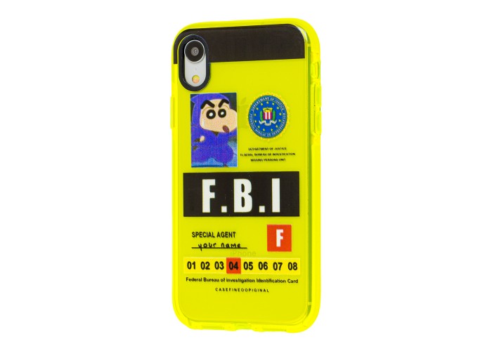 Чехол для iPhone Xr Neon print FBI