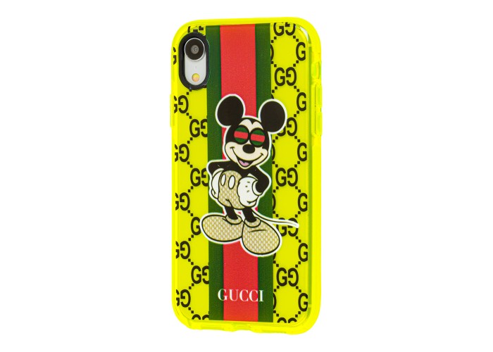 Чехол для iPhone Xr Neon print Микки Маус