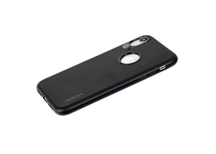 Чехол для iPhone Xr Rock с Лого soft матовый черный