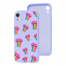 Чехол для iPhone Xr Wave Fancy rainbow smile / lavender