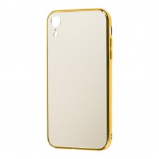 Чехол для iPhone Xr glass зеркало "золотистый"