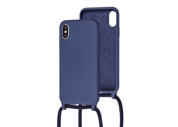 Чехол для iPhone Xs Max Lanyard without logo midnight blue