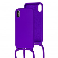 Чехол для iPhone Xs Max Lanyard without logo violet