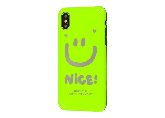 Чехол для iPhone Xs Max Nice smile popsocket салатовый