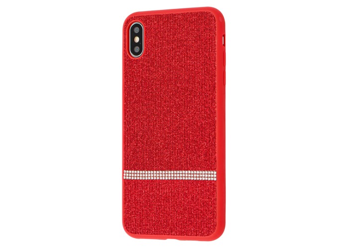 Чехол для iPhone Xs Max Swarovski (полоса) красный