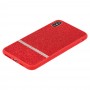 Чехол для iPhone Xs Max Swarovski (полоса) красный