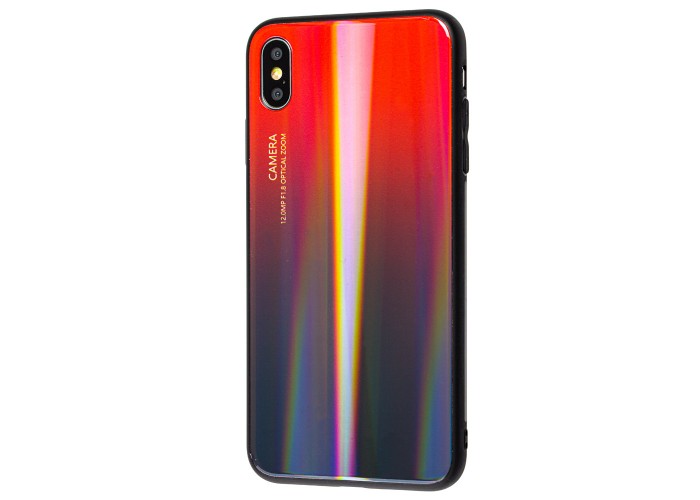 Чехол для iPhone Xs Max glass gradient красный