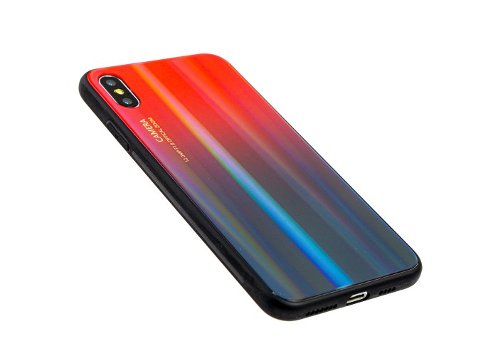 Чехол для iPhone Xs Max glass gradient красный