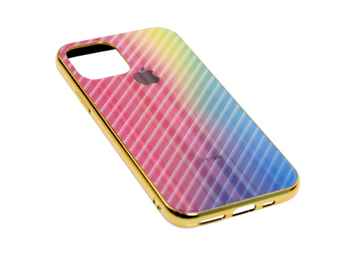 Чехол для iPhone 11 Pro Carbon Gradient Hologram розовый