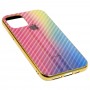 Чехол для iPhone 11 Pro Carbon Gradient Hologram розовый