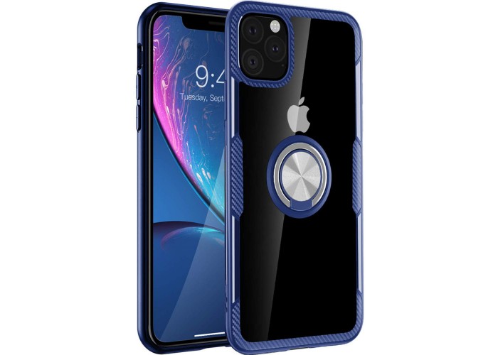 Чехол для iPhone 11 Pro Deen CrystalRing с кольцом синий