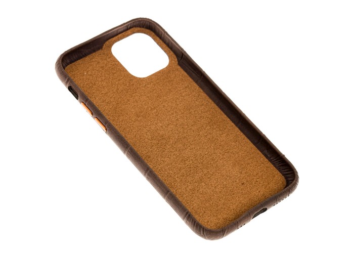 Чехол для iPhone 11 Pro Leather croco full коричневый