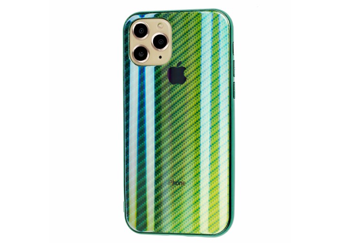 Чехол для iPhone 11 Pro Carbon Gradient Hologram зеленый