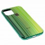 Чехол для iPhone 11 Pro Carbon Gradient Hologram зеленый