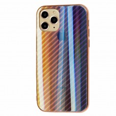 Чехол для iPhone 11 Pro Carbon Gradient Hologram золотистый