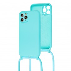Чехол для iPhone 11 Pro Lanyard without logo turquoise
