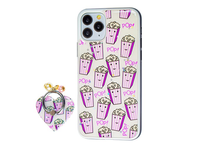 Чехол для iPhone 11 Pro блестки print + popsocket 